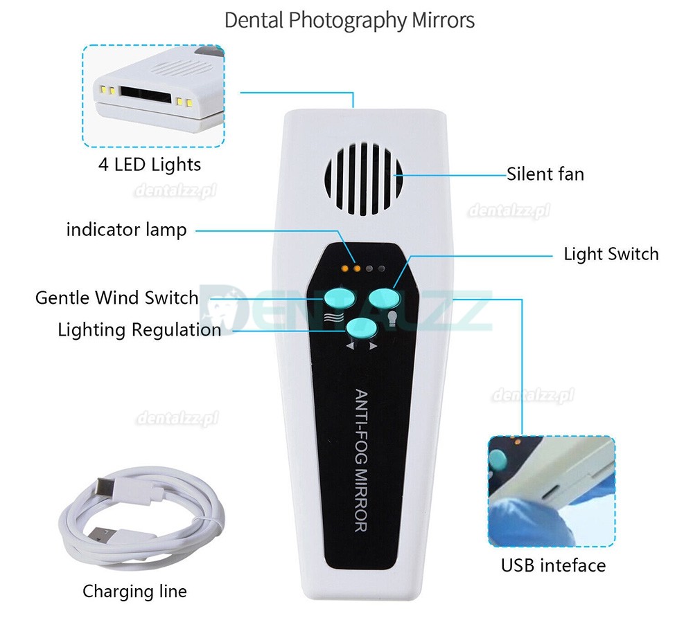 HILAYA Lusterko Stomatologiczne Przeciwmgielne do Fotografii z 4 Lustrami